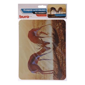 Коврик для мыши Buro BU-M40077, 230x180x2мм, рис. 'Антилопы'