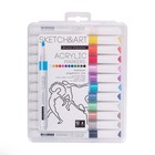Набор акриловых маркеров 12 цветов SKETCH&ART, 1,0-3,0 мм - фото 301716885