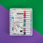 Набор акриловых маркеров 12 цветов SKETCH&ART, 1,0-3,0 мм - Фото 6
