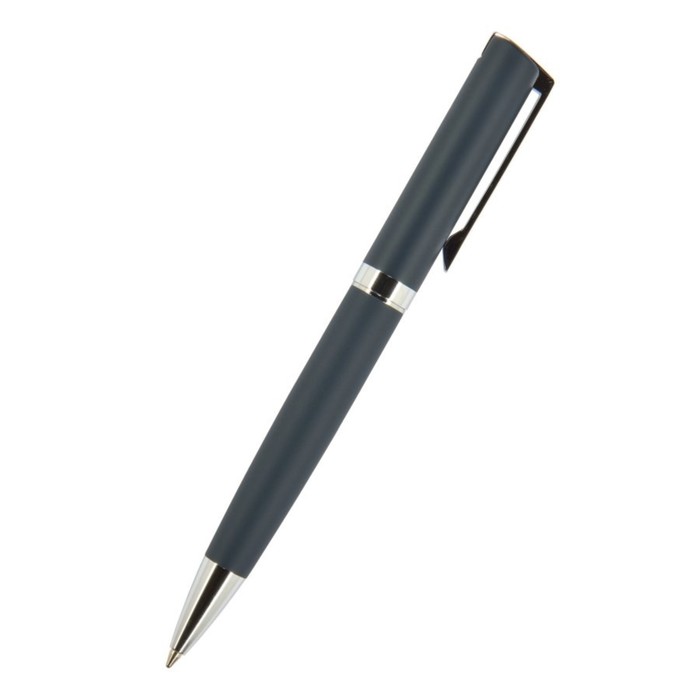 Ручка шариковая автоматическая BrunoVisconti MILANO, 1,0 мм, матовый синий корпус Soft Touch, синие чернила