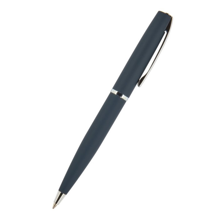 Ручка шариковая автоматическая BrunoVisconti SIENNA, 1,0 мм, матовый синий корпус Soft Touch, синие чернила