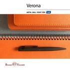 Ручка шариковая автоматическая BrunoVisconti VERONA, 1,0 мм, матовый чёрный корпус Soft Touch, синие чернила - Фото 9