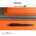 Ручка шариковая автоматическая BrunoVisconti VERONA, 1,0 мм, матовый чёрный корпус Soft Touch, синие чернила - фото 22388224