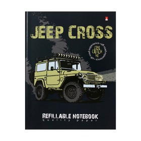 Тетрадь на кольцах, 160 листов в клетку JEEP CROSS, твёрдая обложка, глянцевая ламинация, со сменным блоком 9826345