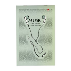 Блокнот А5, 40 листов на скрепке SOUNDMANIA, обложка картон, блок 55г/м2, МИКС