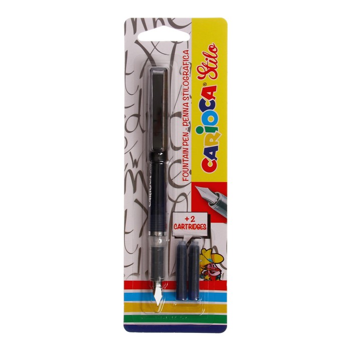 Ручка перьевая Carioca "Stilo", 3 картриджа, корпус МИКС, блистер - Фото 1