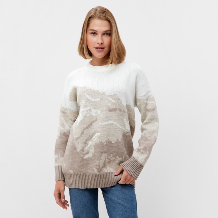 Джемпер женский MINAKU: Casual Collection цвет бежевый , р-р 50-52 - Фото 1
