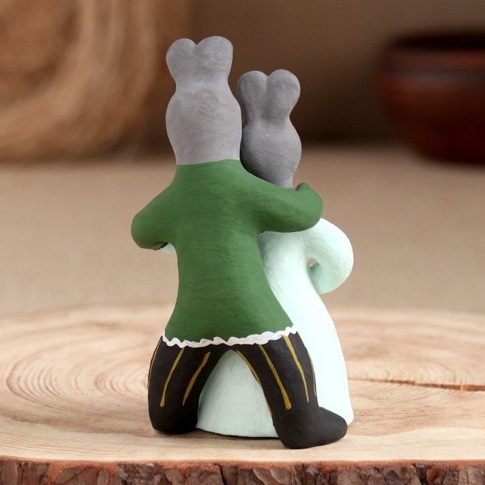 Сувенир «Парочка зайцев», 13,5×7×7 см, каргопольская игрушка - фото 1888661190