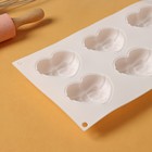 Форма для муссовых десертов и выпечки KONFINETTA «Сердце с бантом», силикон, 19×17×6.5 см, 6 ячеек (7.1×6×2.5 см), белая - Фото 5