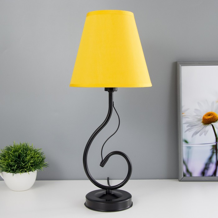 Лампа настольная Марсель 1х15Вт Е14 18х18х42см черный/лимон RISALUX - Фото 1