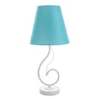 Лампа настольная Марсель 1х15Вт Е14 18х18х42см белый/бирюзовый RISALUX - фото 24551461