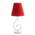 Лампа настольная Марсель 1х15Вт Е14 18х18х42см белый/красный RISALUX - фото 22388827