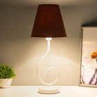 Лампа настольная Буржуа 1х15Вт Е14 16х16х40см белый/шоколад - фото 24551463