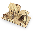Сборная деревянная модель «Домик с гаражом» - фото 11906964