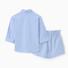 Костюм для девочки (рубашка и шорты) MINAKU, цвет голубой, рост 122-128 см - Фото 14