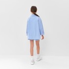 Костюм для девочки (рубашка и шорты) MINAKU, цвет голубой, рост 122-128 см - Фото 4