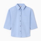 Костюм для девочки (рубашка и шорты) MINAKU, цвет голубой, рост 122-128 см - Фото 7