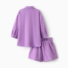 Костюм для девочки (рубашка и шорты) MINAKU, цвет сиреневый, рост 122-128 см - Фото 12