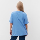 Футболка женская, цвет синий, размер 50 - фото 22389661