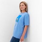 Футболка женская, цвет синий, размер 52 - фото 22389667