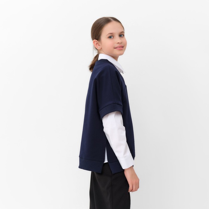 Жилетка для девочки MINAKU: School Collection, цвет тёмно-синий, рост 134 см