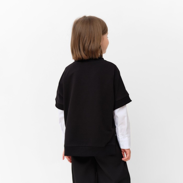 Жилетка для девочки MINAKU: School Collection, цвет чёрный, рост 122 см