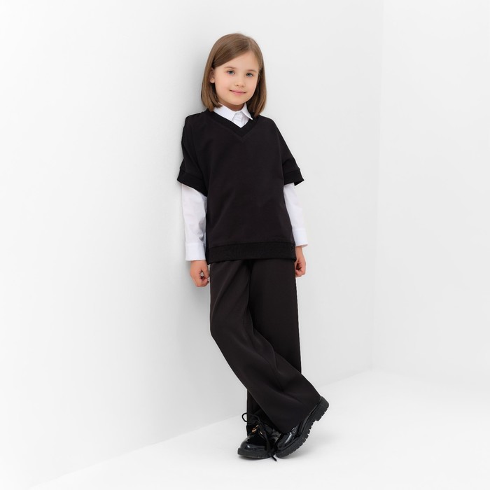 Жилетка для девочки MINAKU: School Collection, цвет чёрный, рост 128 см