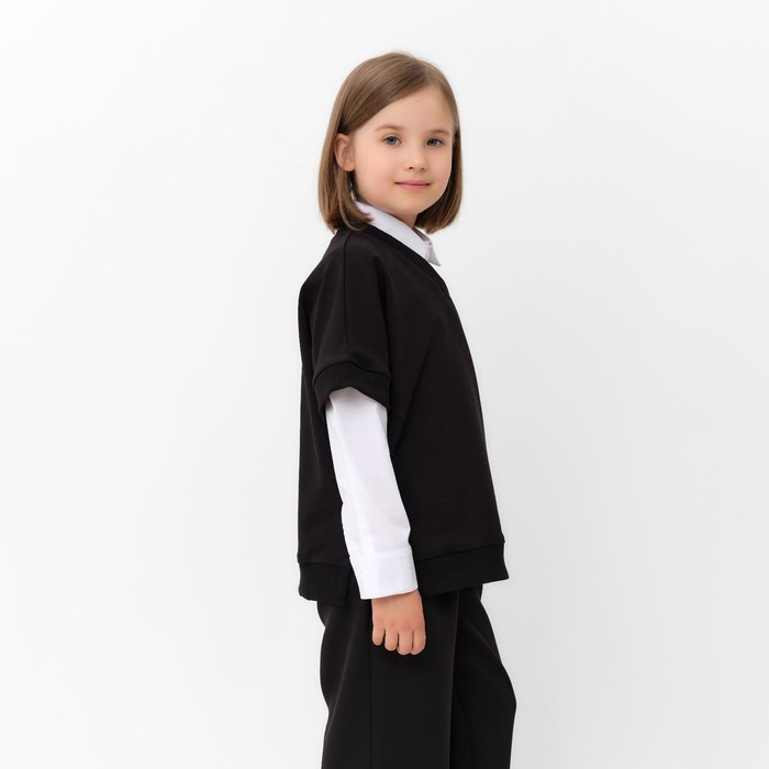 Жилетка для девочки MINAKU: School Collection, цвет чёрный, рост 134 см