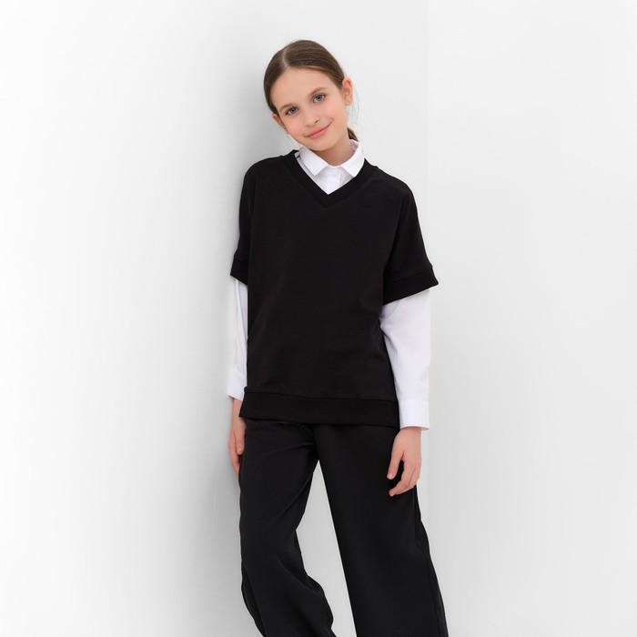 Жилетка для девочки MINAKU: School Collection, цвет чёрный, рост 140 см