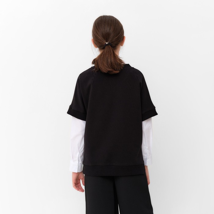 Жилетка для девочки MINAKU: School Collection, цвет чёрный, рост 146 см
