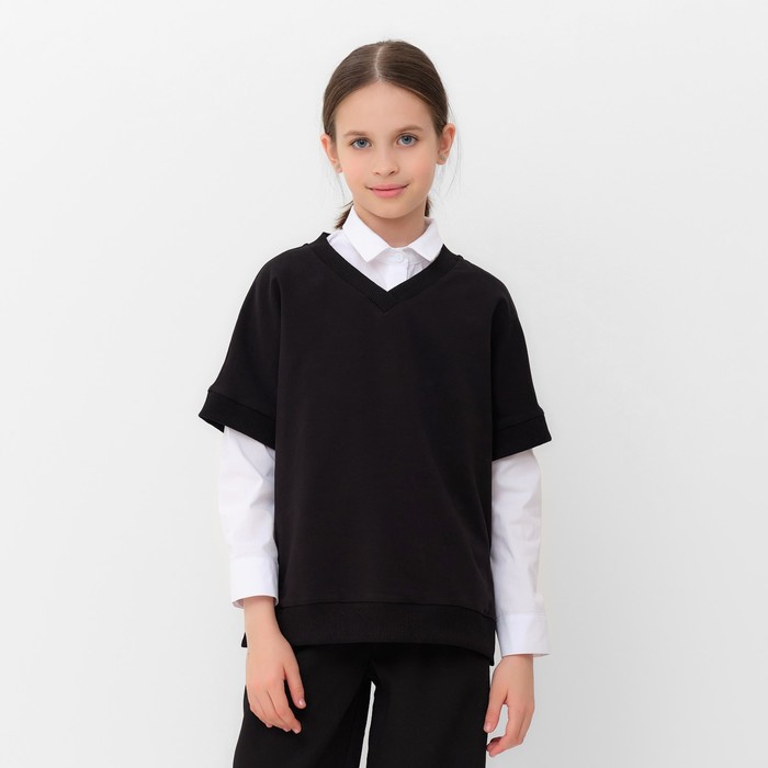 Жилетка для девочки MINAKU: School Collection, цвет чёрный, рост 152 см - Фото 1