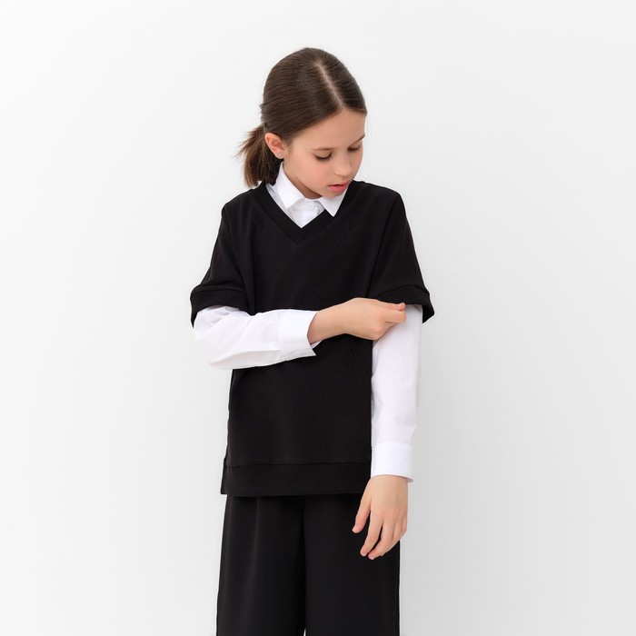 Жилетка для девочки MINAKU: School Collection, цвет чёрный, рост 152 см