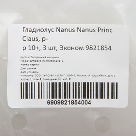 

Гладиолус Nanus Nanus Princ Claus, р-р 10+, 3 шт, Эконом