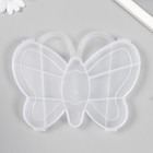 Шкатулка пластик для мелочей "Бабочка" прозрачная 13 отделений 14х18,5х2,5 см - фото 319637420