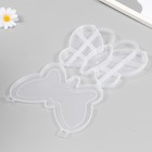 Шкатулка пластик для мелочей "Бабочка" прозрачная 13 отделений 14х18,5х2,5 см - фото 6999886