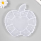Шкатулка пластик для мелочей "Яблочко" прозрачная 12 отделений 16,5х15,5х2,5 см - фото 319637424
