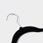 Плечики - вешалки для одежды Доляна, 44.5×22 см, 5 шт., флокированное покрытие, чёрные - Фото 3