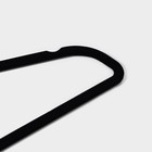 Плечики - вешалки для одежды Доляна, 44.5×22 см, 5 шт., флокированное покрытие, чёрные - Фото 4