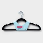 Плечики - вешалки для одежды Доляна, 44.5×22 см, 5 шт., флокированное покрытие, чёрные - Фото 7