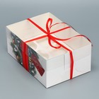 Коробка для капкейка «С праздником!», 23 х 16 х 10 см, Новый год - Фото 3
