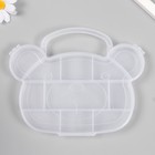 Шкатулка пластик для мелочей "Сумочка мишка" прозрачная 11 отделений 18,8х15х1,8 см - фото 319637624
