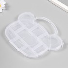 Шкатулка пластик для мелочей "Сумочка мишка" прозрачная 11 отделений 18,8х15х1,8 см - Фото 2