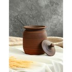 Бочонок, гладкий, красная глина, 2 л - фото 24073866