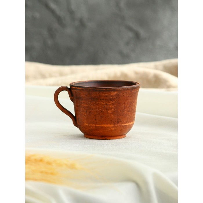 Чашка "Кофе",  гладкая, красная глина  0,2 л. - фото 1909240370