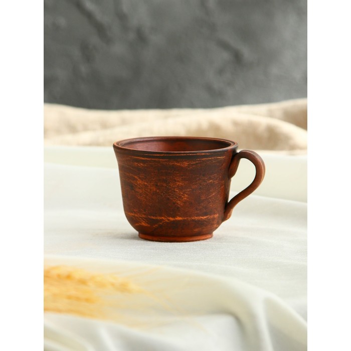 Чашка "Кофе",  гладкая, красная глина  0,2 л. - фото 1909240371