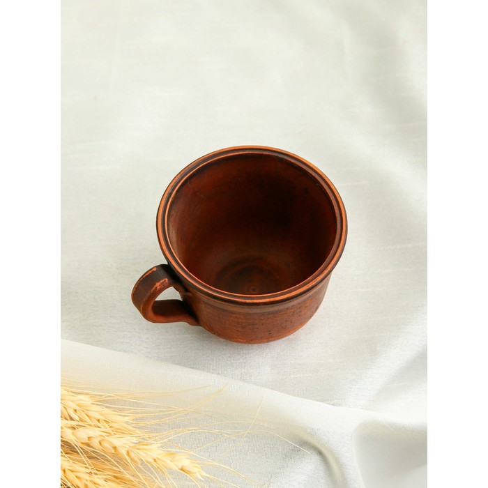 Чашка "Кофе",  гладкая, красная глина  0,2 л. - фото 1909240372
