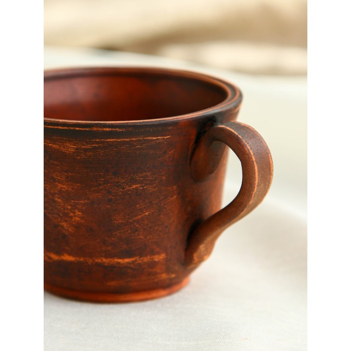 Чашка "Кофе",  гладкая, красная глина  0,2 л. - фото 1909240373
