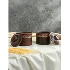 Набор для специй "Баночки", 2 предмета, ангоб, красная глина, 0.7 л - фото 24399265