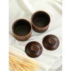 Набор для специй "Баночки", 2 предмета, ангоб, красная глина, 0.7 л - фото 24399266