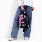 Рюкзак школьный текстильный «Аниме», 38х14х27 см, цвет чёрный, розовый - Фото 6